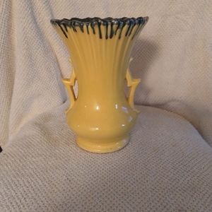 Mccoy pottery 10 inch yellow and green vase